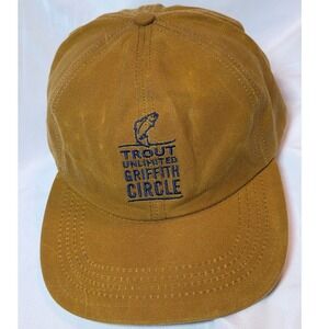 Filson Trout Unlimited Griffith Circle Tin Cloth Cap Dark Tan Hat USA